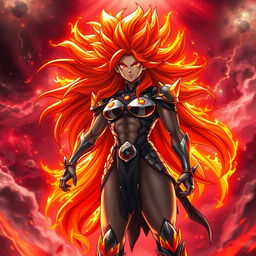 Echalott in her 'Celestial Fury' transformation, inspired by the Super Saiyan God form