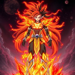 Echalott in her 'Celestial Fury' transformation, inspired by the Super Saiyan God form