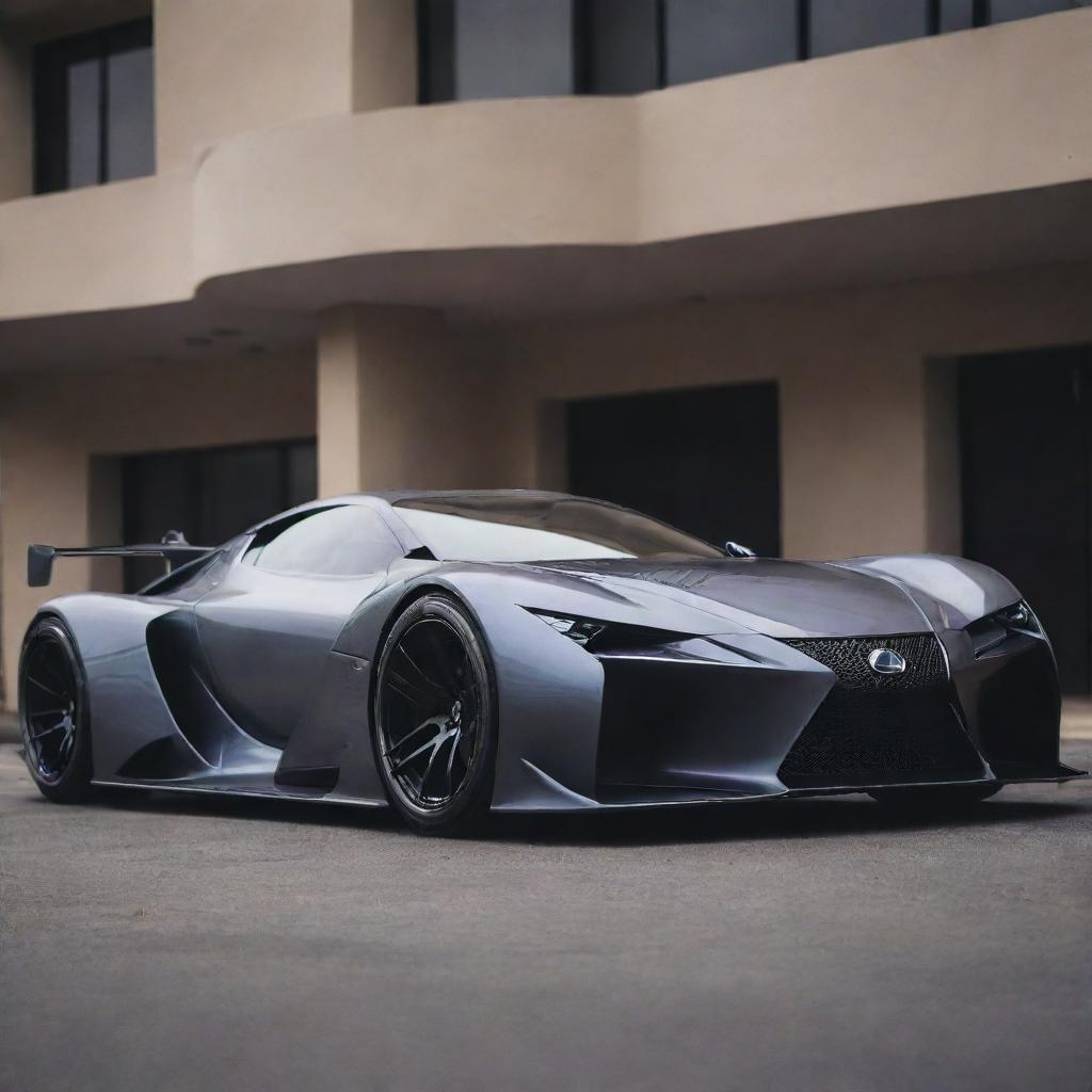 A captivating blend of a contemporary Lexus supercar with the rugged aesthetics and high performance of a Devel Sixteen