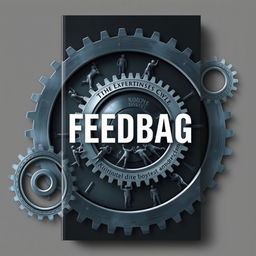 A book cover for the title "Feedbag", depicting people being consumed by cogs in the business cycle