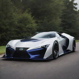 A captivating blend of a contemporary Lexus supercar with the rugged aesthetics and high performance of a Devel Sixteen