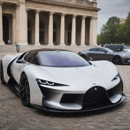 Envision a Citroen sports car combined with the sleek, aggressive aesthetics of a Devel Sixteen, creating a unique blend of French elegance and raw supercar power