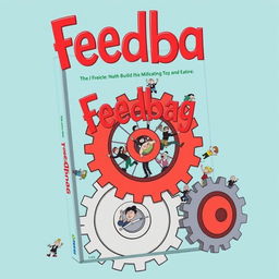 A whimsical and cartoonish book cover for the title "Feedbag," with the title prominently displayed in vibrant red, playful font