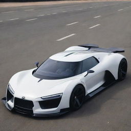 Envision a Citroen sports car combined with the sleek, aggressive aesthetics of a Devel Sixteen, creating a unique blend of French elegance and raw supercar power