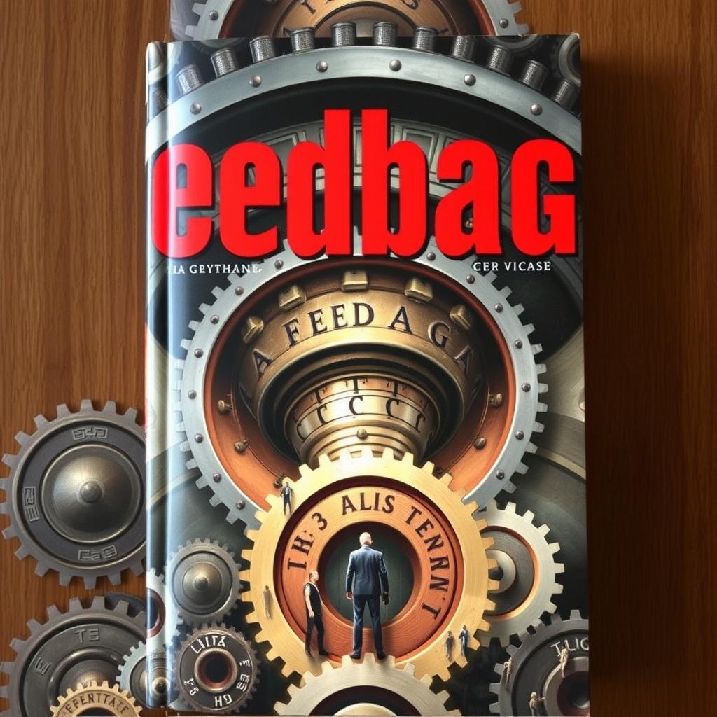 A striking book cover for the title "Feedbag," featuring the bold title in vivid red font