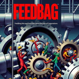 A book cover for "Feedbag," featuring the title in bold red font