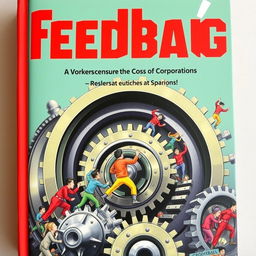 A book cover for "Feedbag," featuring the title in bold red font