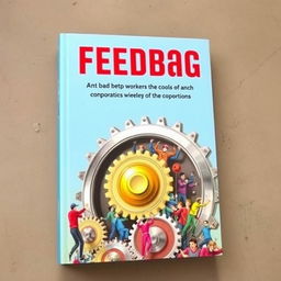 A book cover for "Feedbag," featuring the title in bold red font