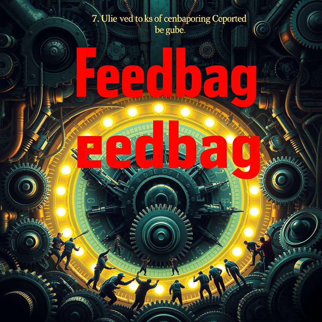 A captivating book cover for the title "Feedbag," featuring the title prominently in bold red letters