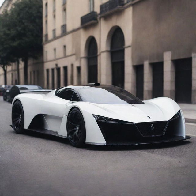 A blend of the sleek design of a Peugeot sports car with the extreme power and aesthetics of a Devel Sixteen