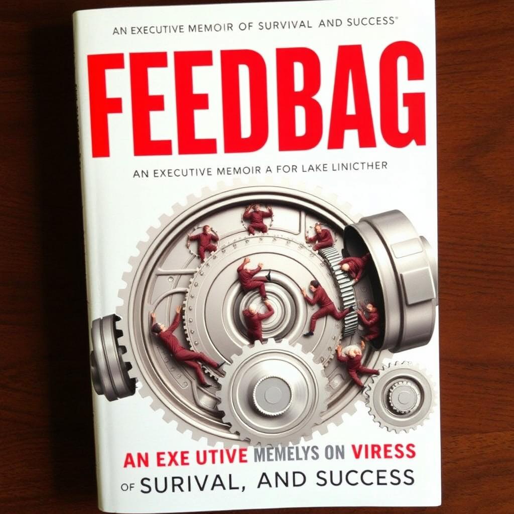 A compelling book cover featuring the title "Feedbag" in bold, striking red letters