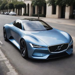 Imagine a unique blend of a luxurious Volvo sedan with the bold, cutting-edge design of a Devel Sixteen, resulting in an innovative high-performance luxury car