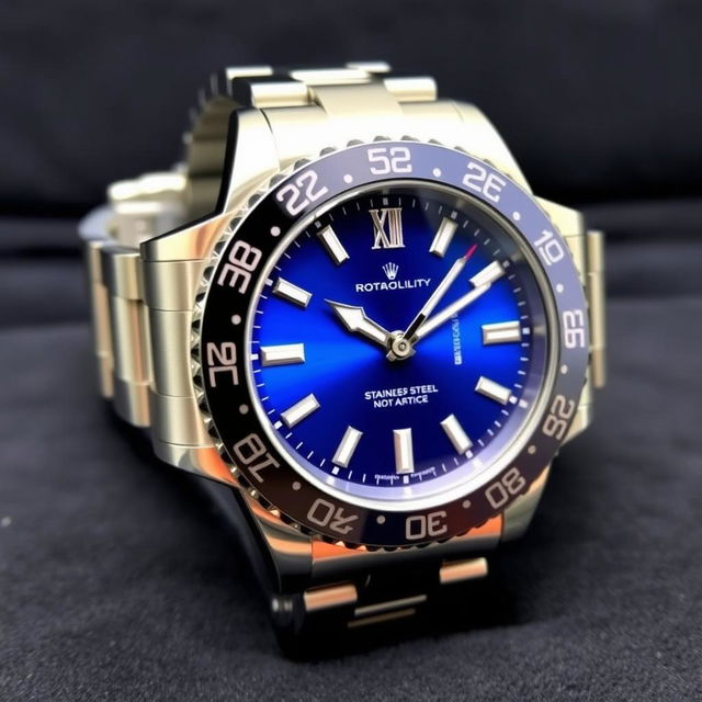 A luxurious wristwatch showcasing a robust stainless steel GMT bezel