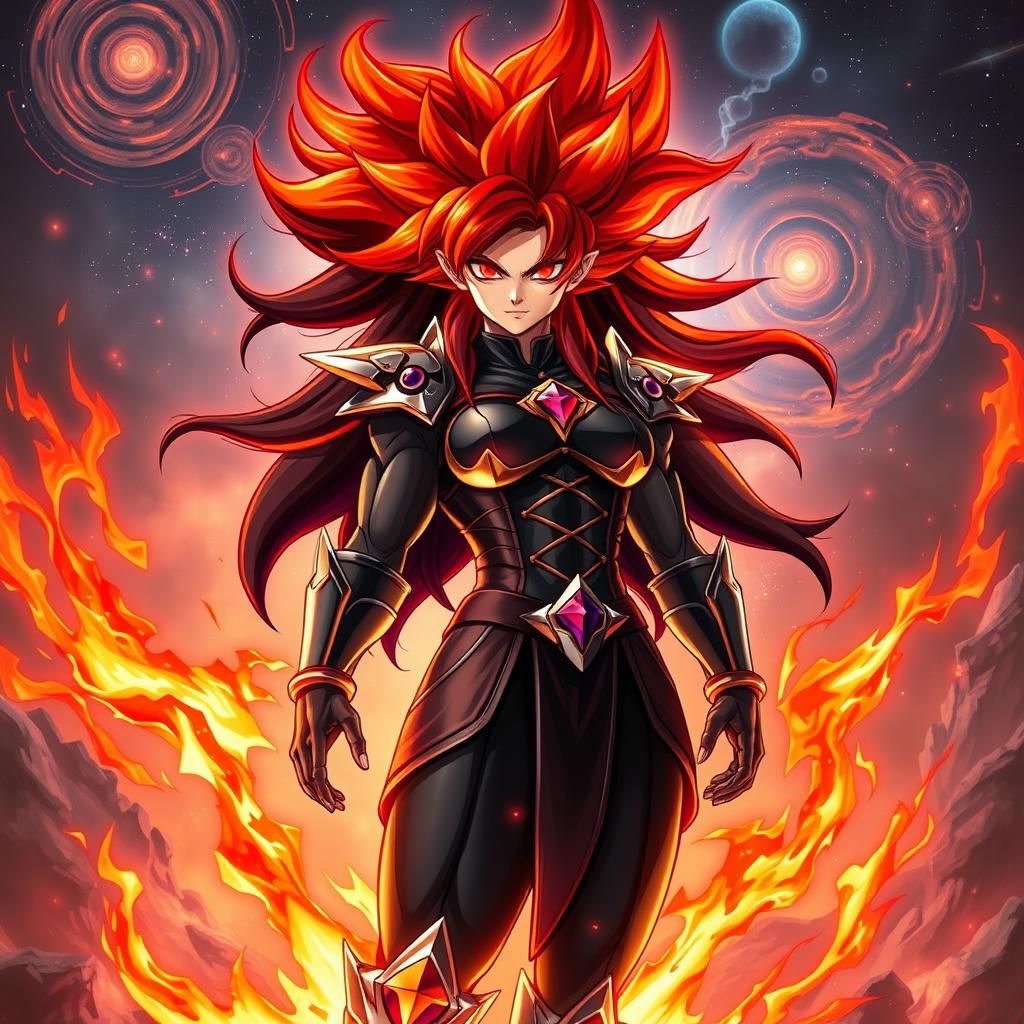 Echalott in her 'Celestial Fury' transformation, inspired by the Super Saiyan God form