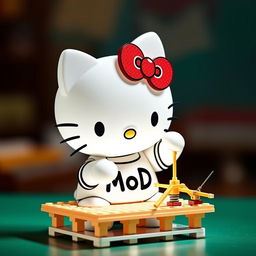 Hello Kitty wearing a t-shirt with the text "MoD" on it