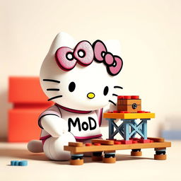 Hello Kitty wearing a cute t-shirt with the text "MoD" on it