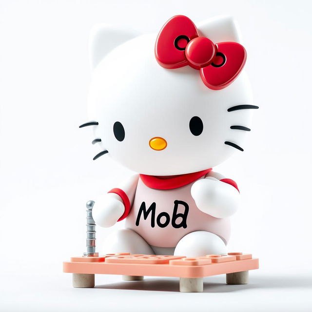 Hello Kitty wearing a cute t-shirt with the text "MoD" on it