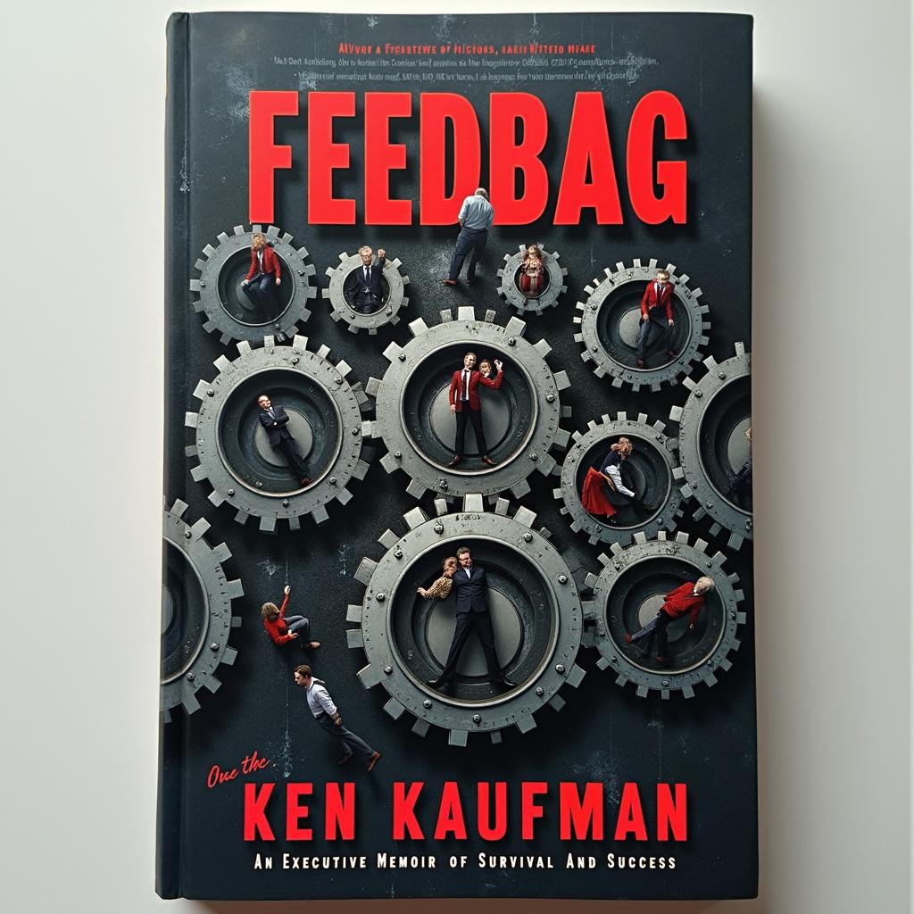 A gripping book cover for the title "Feedbag," depicted in bold red letters at the top, with the subtitle "An Executive Memoir of Survival and Success" elegantly placed below it