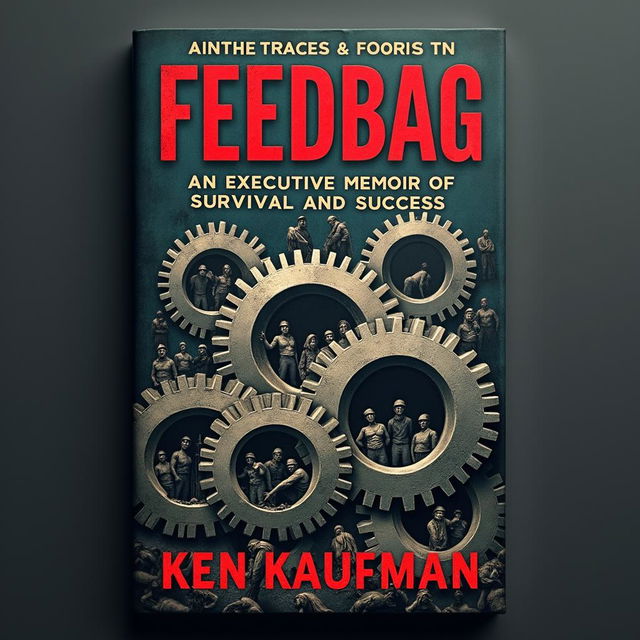 A gripping book cover for the title "Feedbag," depicted in bold red letters at the top, with the subtitle "An Executive Memoir of Survival and Success" elegantly placed below it