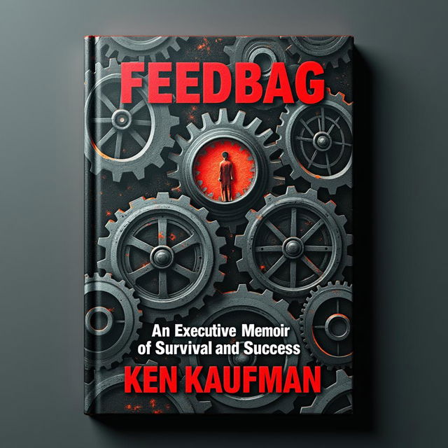 A gripping book cover for the title "Feedbag," depicted in bold red letters at the top, with the subtitle "An Executive Memoir of Survival and Success" elegantly placed below it