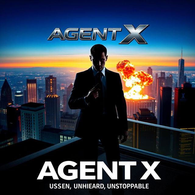 Movie poster for a spy action film titled "Agent X"