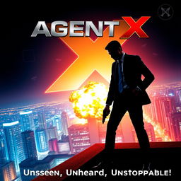 Movie poster for a spy action film titled "Agent X"