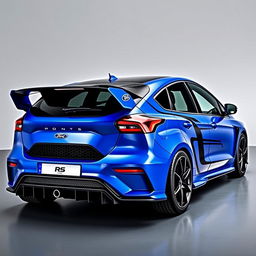 an innovative AWD hatchback coupe inspired by the 2024 Ford Focus ST, showcasing a sleek design with two front doors and two rear suicide doors, all without visible door handles for a streamlined appearance