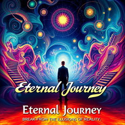 Movie poster for a psychedelic film titled "Eternal Journey"