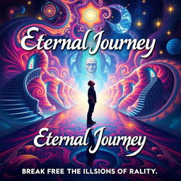 Movie poster for a psychedelic film titled "Eternal Journey"