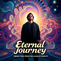 Movie poster for a psychedelic film titled "Eternal Journey"