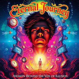 Movie poster for a psychedelic film titled "Eternal Journey"