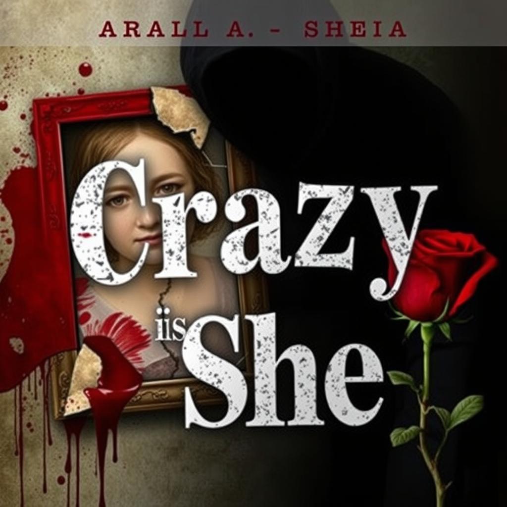 A captivating true crime book cover illustration for "Crazy Is She"