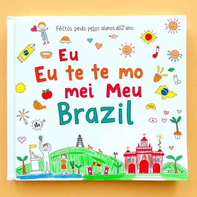 A charming album cover featuring the text 'Ilustração da música Eu Te Amo Meu Brasil feito pelos alunos do 2° ano'