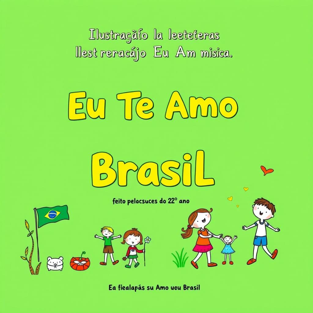 A delightful album cover featuring the text 'Ilustração da música Eu Te Amo Meu Brasil feito pelos alunos do 2° ano' in Portuguese