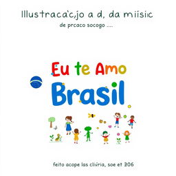 A delightful album cover featuring the text 'Ilustração da música Eu Te Amo Meu Brasil feito pelos alunos do 2° ano' in Portuguese