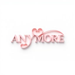 A simple, romantic 3D symbol with the word 'ANYMORE' artistically incorporated into the design