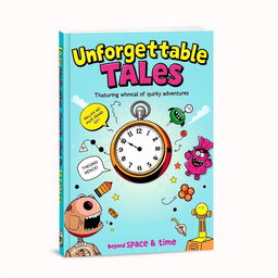 A book cover design featuring whimsical and quirky adventures