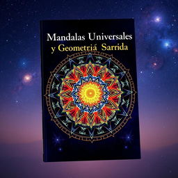 An A4 book cover titled 'Mandalas Universales y Geometría Sagrada'