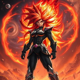 Echalott in her 'Celestial Fury' transformation, inspired by the Super Saiyan God form