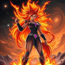 Echalott in her 'Celestial Fury' transformation, inspired by the Super Saiyan God form