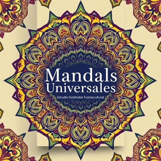 A4 book cover design featuring the title 'Mandals Universales' prominently displayed