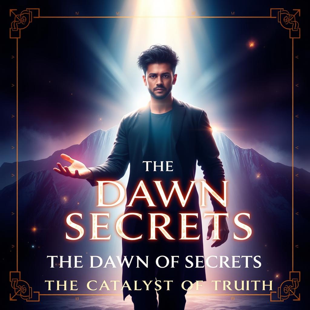 Creating a cover art for "The Dawn of Secrets", featuring Akash Haq as the central figure