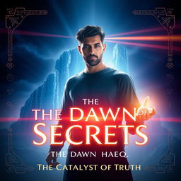 Creating a cover art for "The Dawn of Secrets", featuring Akash Haq as the central figure