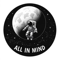 A black and white astronaut in a realistic style, floating in space surrounded by a galaxy filled with numerous stars