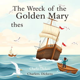 A beautifully illustrated children's book based on "The Wreck of the Golden Mary" by Charles Dickens