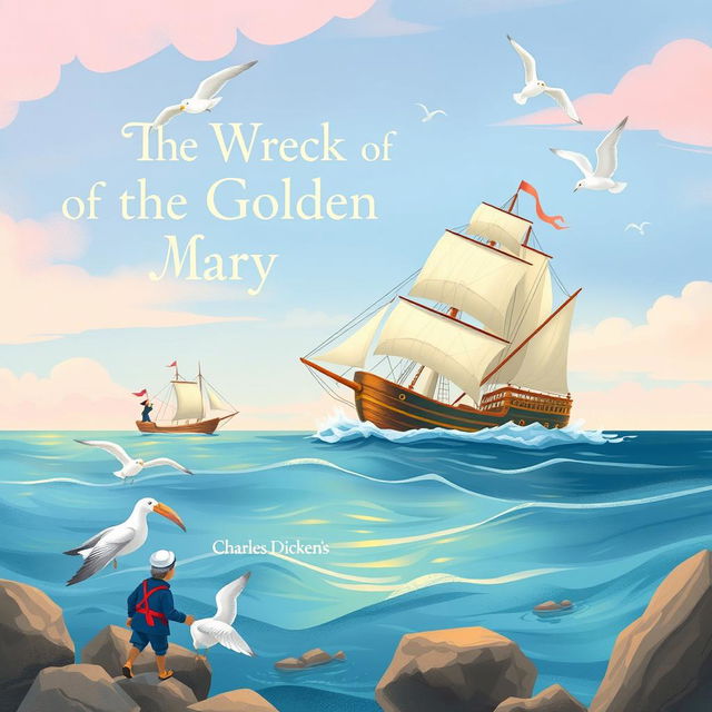 A beautifully illustrated children's book based on "The Wreck of the Golden Mary" by Charles Dickens