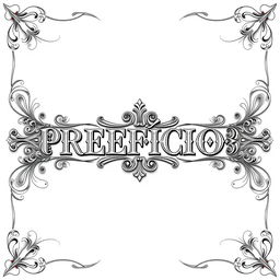 The word "PREFÁCIO" ornately detailed with intricate designs on both sides