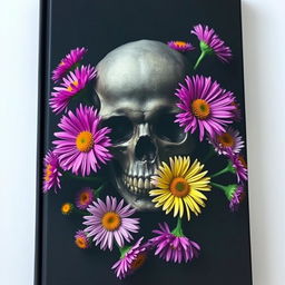 A visually arresting book cover featuring a dark, haunting skull at the center