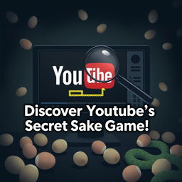 A YouTube thumbnail design highlighting a secret Easter egg featuring the classic Snake video game within YouTube