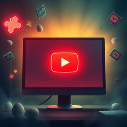 An illustration capturing the concept of a hidden Easter egg in YouTube that reveals a secret video game